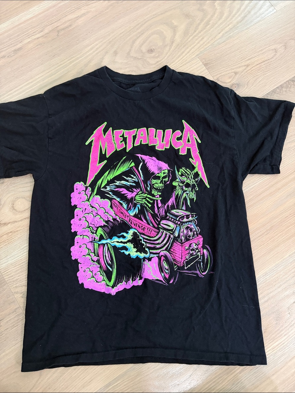 Metallica Here Comes Revenge Grim Reaper Hot Rod Graphic T-Shirt